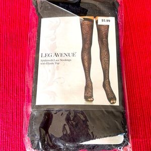 Spiderweb Lace Stockings with Elastic Top